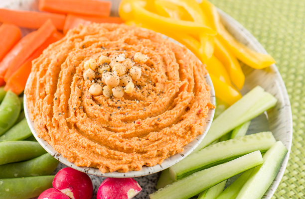 Roasted red pepper houmous
