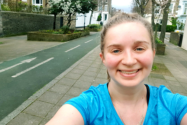 Woman out on a run