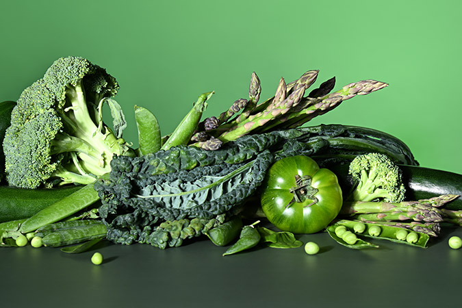 A group of green vegetables