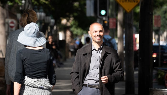 Prof Emmanuel Stamatakis out walking