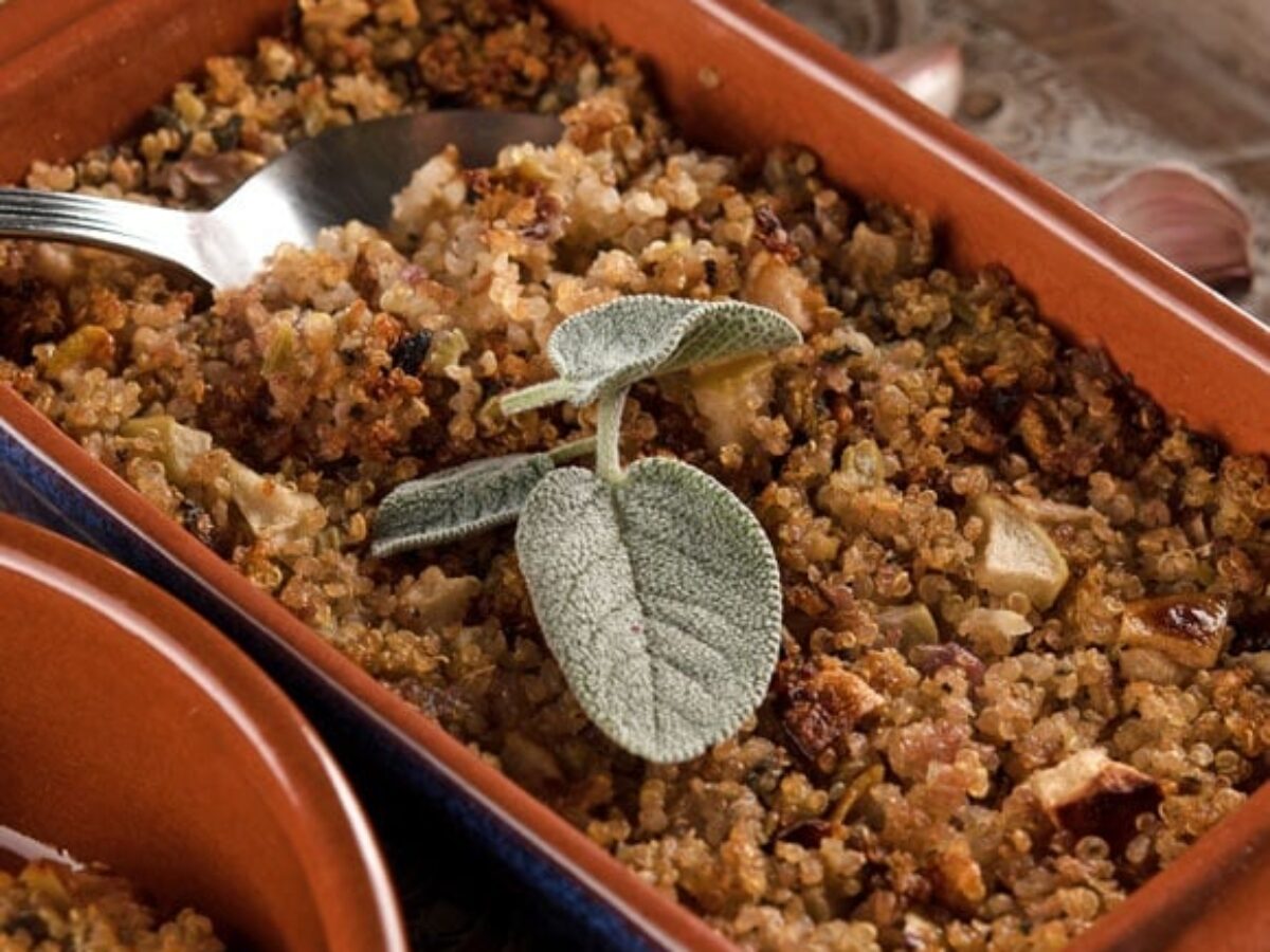 Apple, sage and onion quinoa stuffing