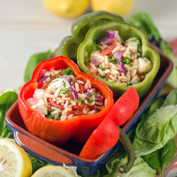 Greek stuffed peppers