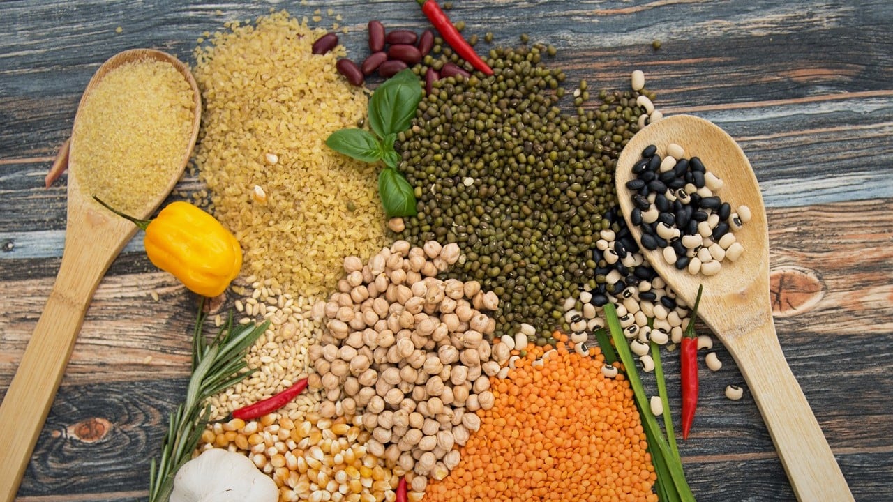 A selection of pulses and legumes