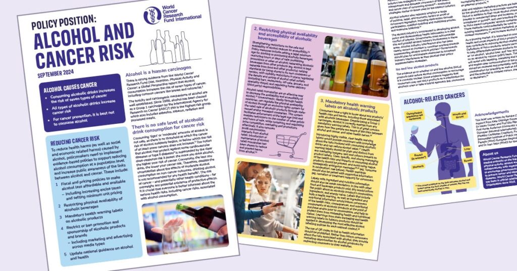 Policy position: alcohol and cancer risk