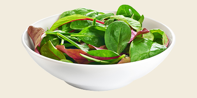 A bowl of salad leaves