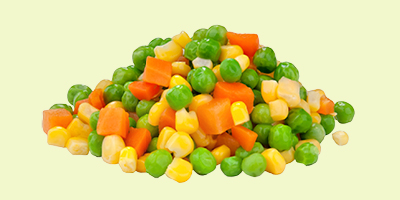 a portion of frozen veg
