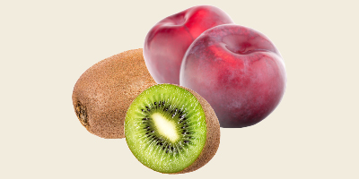 plums and a kiwi