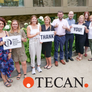 The World Cancer Research Fund Fundraising team at the Tecan office