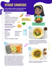 Veggie samosas recipe card