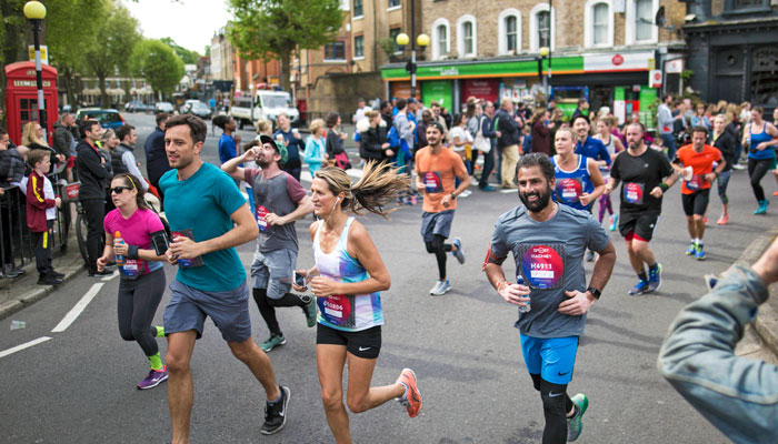 Runners running during an event in Hackney