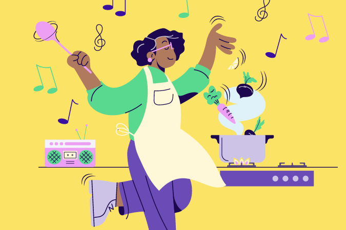 CPAW 2024 image of a woman dancing in a kitchen