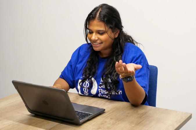 Gracia at an online workshop for health professionals