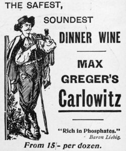 Extract of an advert from British magazine Dinner wine (Getty Images)