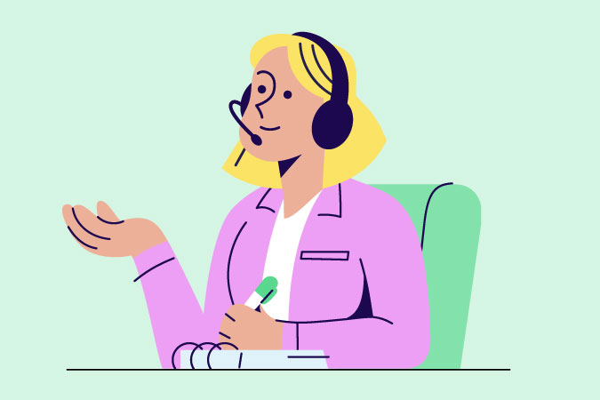 Graphic of a helpline worker