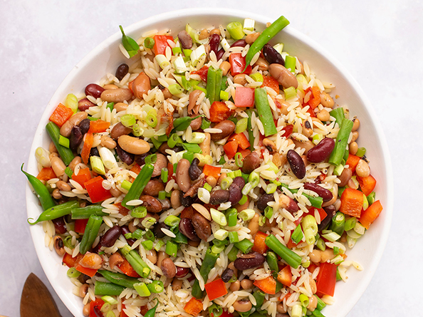 Orzo and bean salad